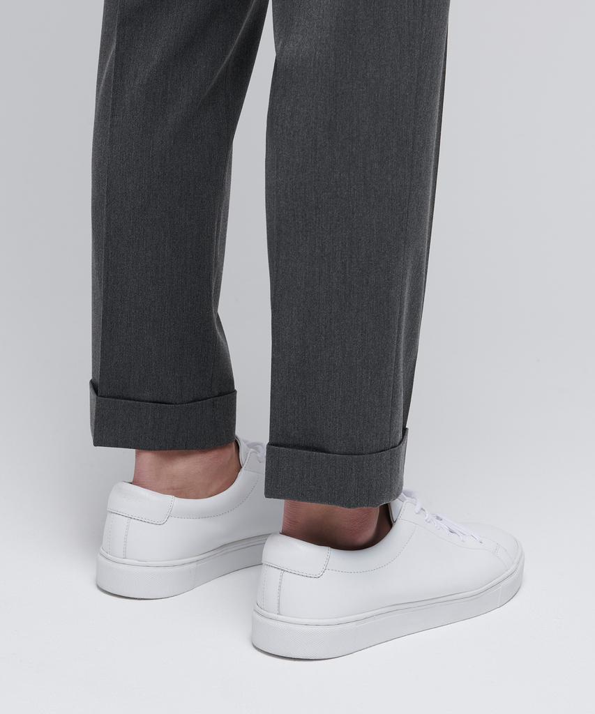 MUSINSA STANDARD Tapered Turn-Up Hidden Banding Crop Slacks [Medium Gray]