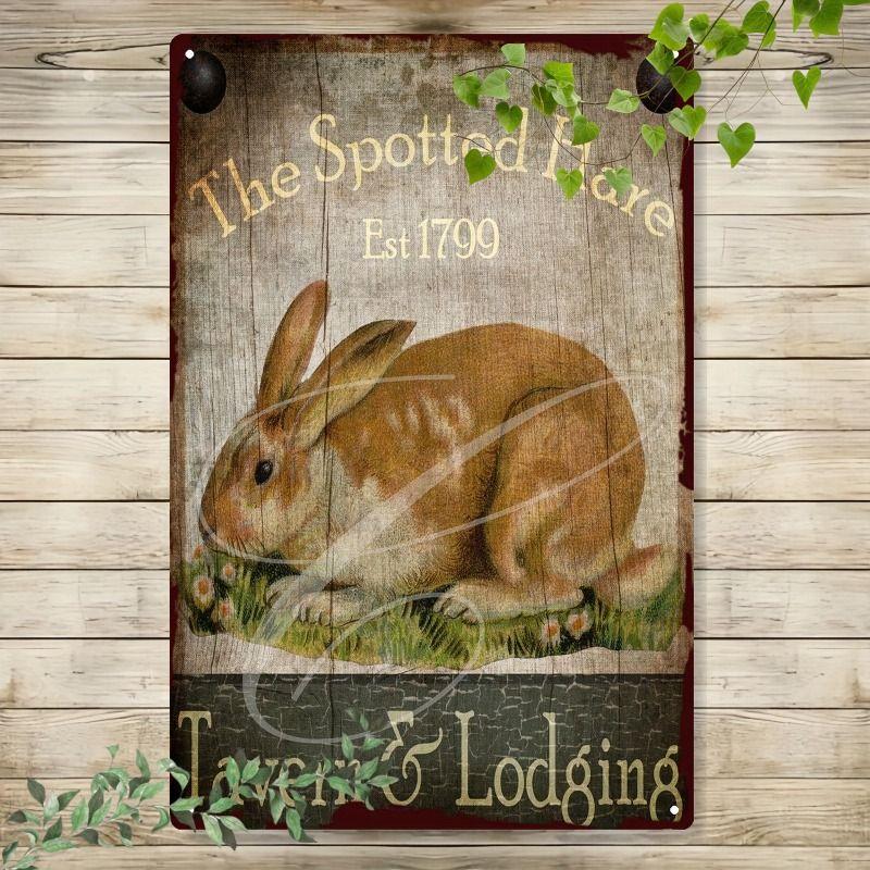 Retro Iron Art Easter Bunny Wall Decor Garden Metal Craft