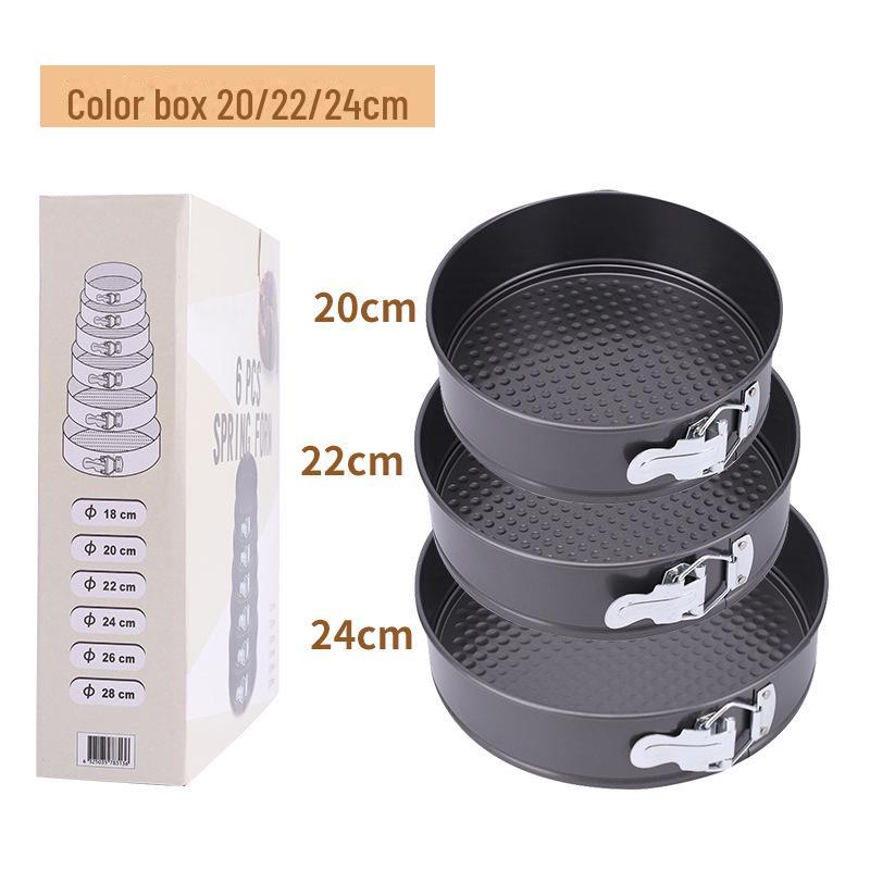 Cross-Border Cake Mold: Round/Square, Non-Stick, High Temp Resistant, Easy Clean, Removable Bottom, Secure Buckle