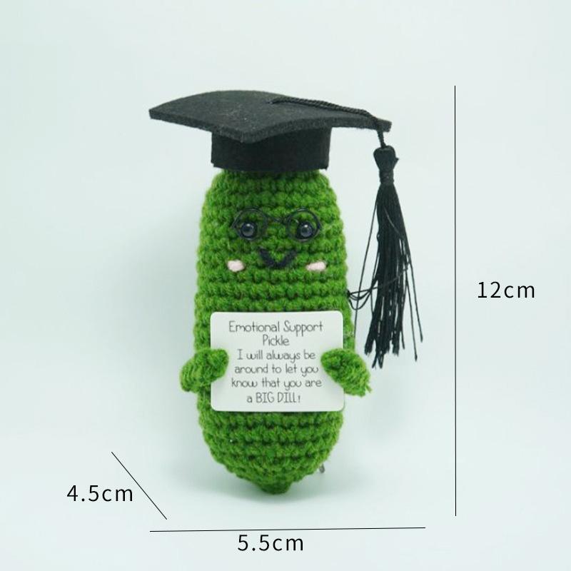 Funny Positive Crochet Dr Potato Doll Desktop Ornament Handmade Cheer Emotional Support Positive Duck with Card Home Party Decor