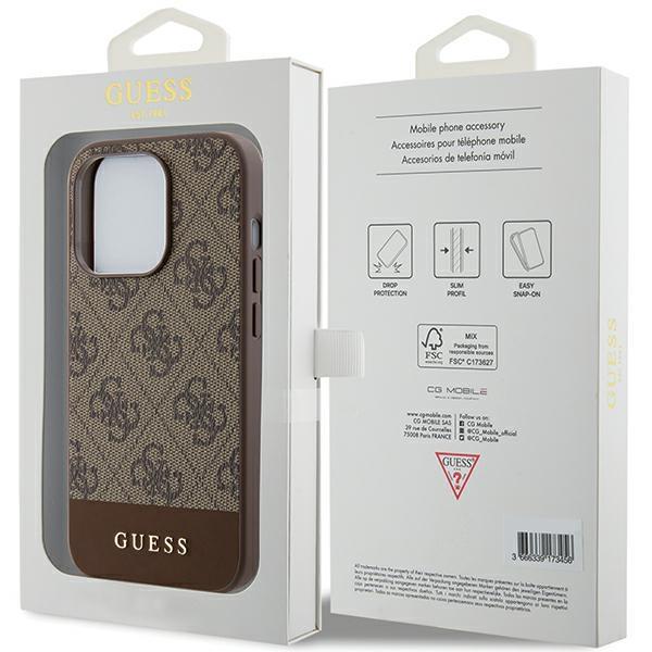 Guess Guhcp15Xg4Glbr Iphone 15 Pro Max 6.7 Brązowy/Brown Hardcase 4G Stripe Collection