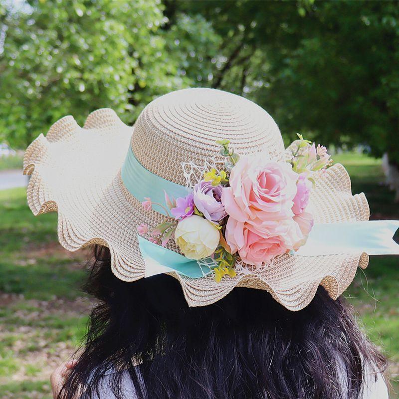 Beach Straw Hat for Women In Summer with A Large Brim for Sun Protection and Shade Versatile for Travel UV Resistant and Large Brimmed Cool Hat
