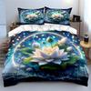 "Lotus Flower Decoration Set" Bedding Set with 1 Duvet Cover 2 Pillowcases Single Double King Queen Gift