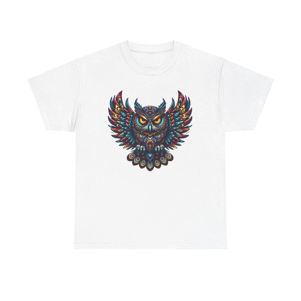 Psychedelic Owl TShirt, Unisex Tee, Colorful Bird Shirt, Hippie Graphic Top