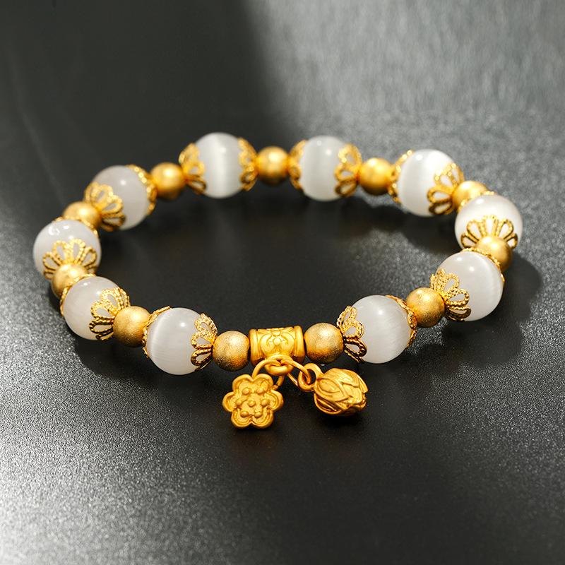 

Вьетнамский браслет из нефрита с позолотой песочного золота - Не тускнеющий 24-каратный желтый кристальный браслет-манжета