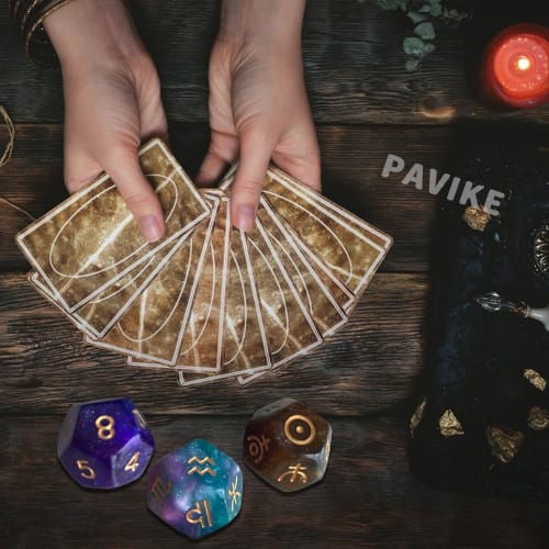 PAVIKE Astro Dice Set of 3, 12-Sided Dice for Astrology, Zodiac Signs, Astrology Fortune Telling, Astrology Dice, Zodiac Dice, Astrology Dice, Tarot H