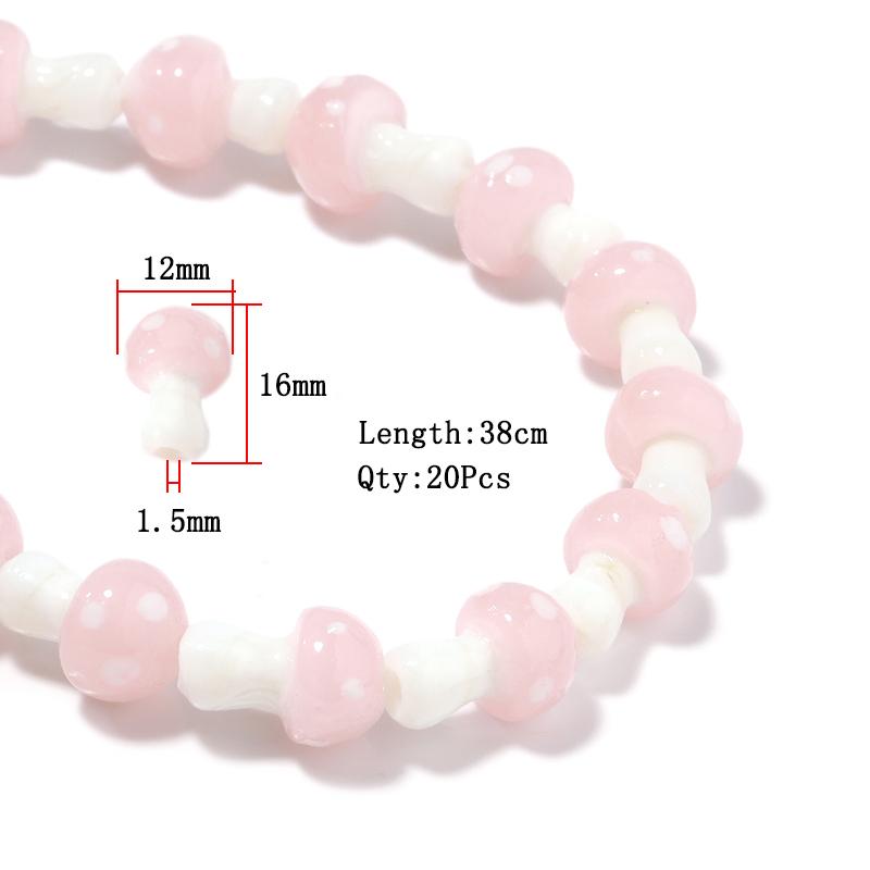 10-20Pcs 16x12mm Liuli Silica Lampwork Mushroom Beads Colourful Loose Glass Beads For Needlework DIY Jewelry Making Accessories