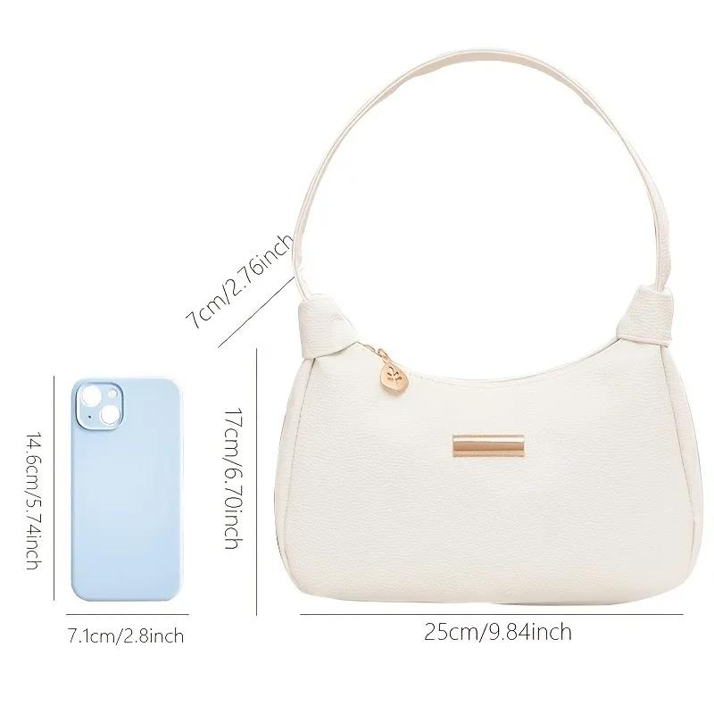 Solid Color Simple and Versatile Underarm Bag, Fashiable Women's Leather Shoulder Bags, Suitable for Commuting Banquets