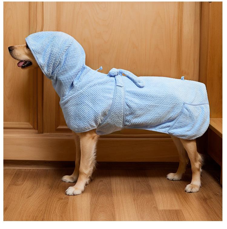 Pet bathrobe strong absorbent dog bathrobe soft thermal bathrobe absorbent quick drying bath dog nightgown clothes L 2.5-5.5kg синий