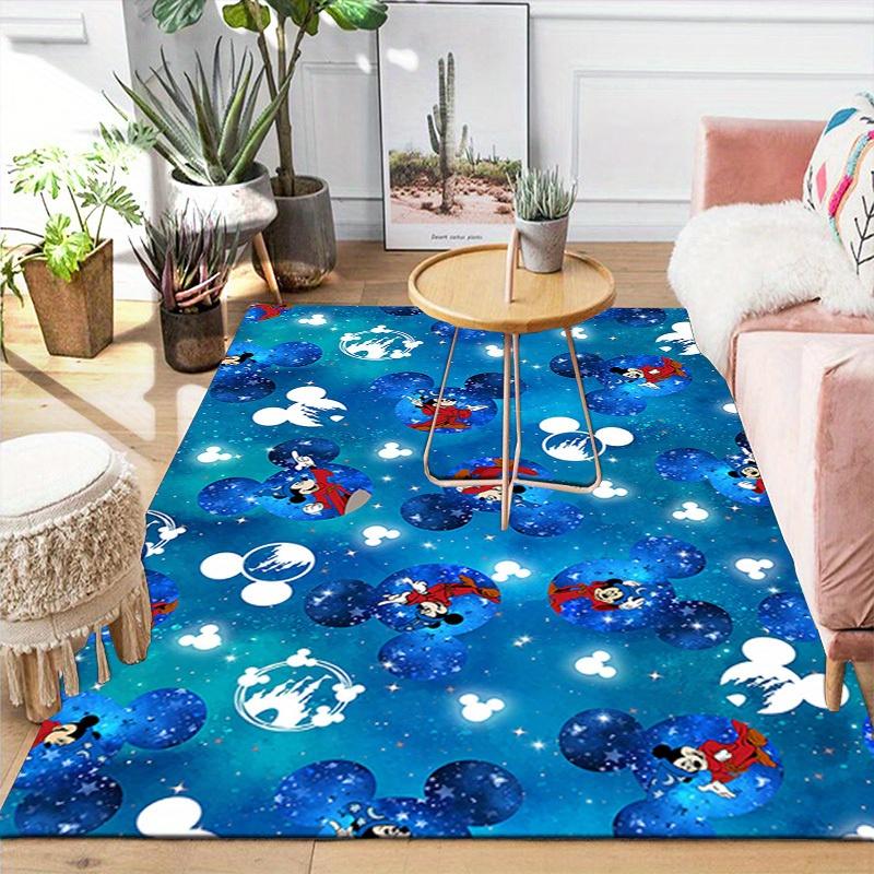 1pc mickey and minnie Area Rug, Non Slip Floor Mat, Cartoon Character Design, Soft Velvet, Room Decor, Washable