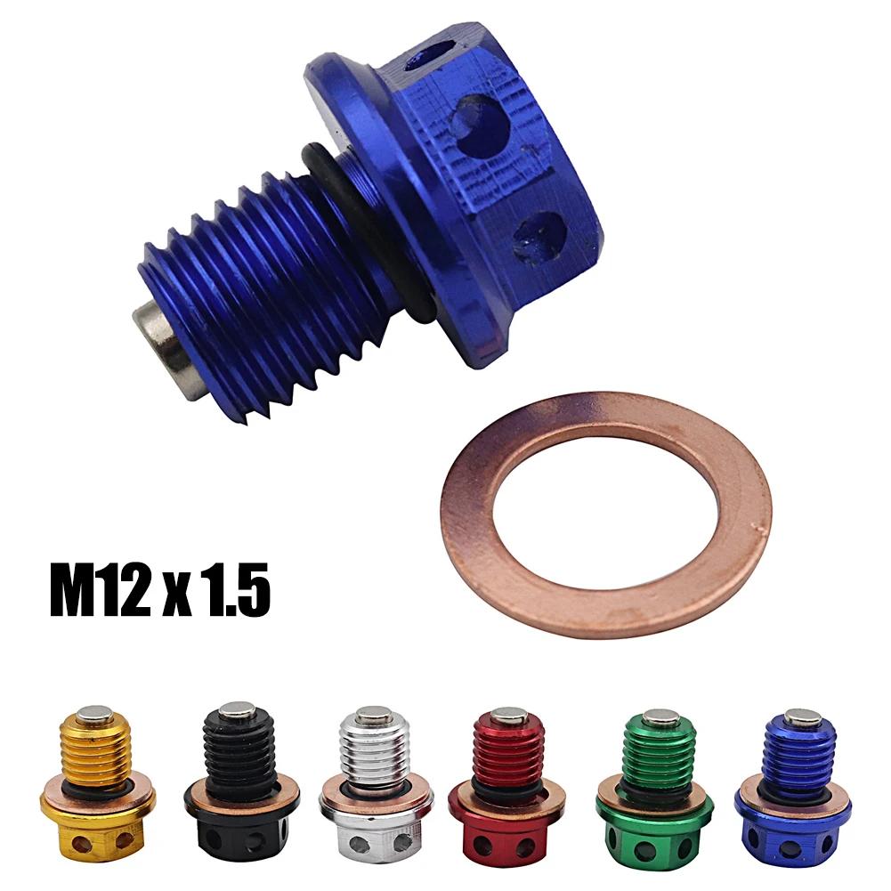 M12 x 1.5 Motorcycle Oil Drain Plug Bolt Universal Engine Protection Oil Drain Plug Gasket For Yamaha Honda Suzuki Kawasaki BMW
