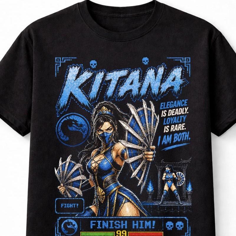 Kitana Mortal Kombat Retro Arcade Fighter Unisex TShirt