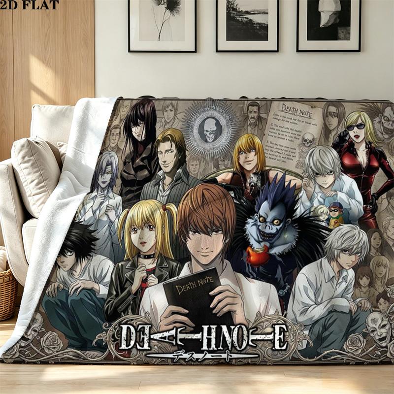 Anime DEATH NOTE Print Flannel Blanket High Quality Warm Comfortable Cover for All Seasons Perfect for Gifts Home Decor