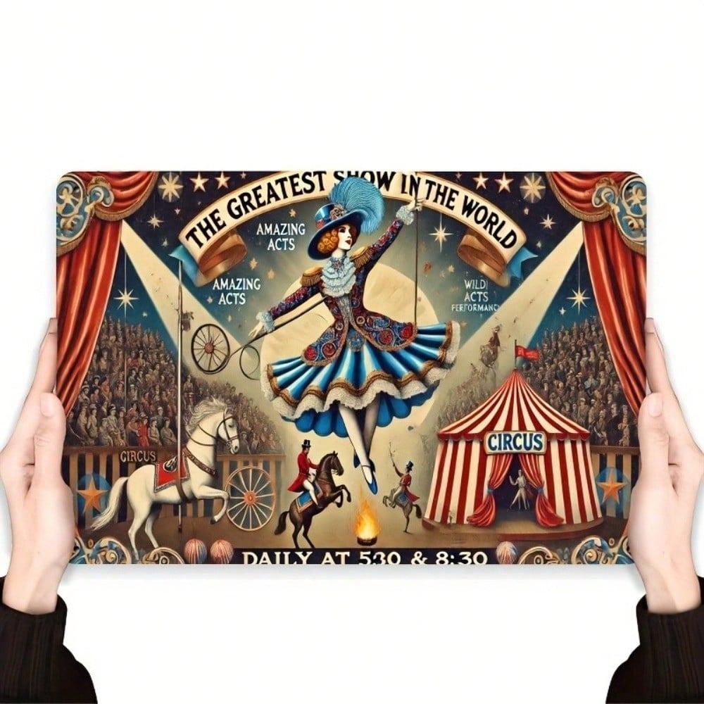 Vintage Circus Metal Tin Sign 8x12 Inch Retro Wall Art Home Bar Decor