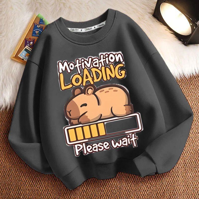 Süßes Capybara Sweatshirt für Kinder, lässiges Oberteil für Jungen und Mädchen Frühling und Herbst