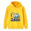 Kids Hoodie Cute Rabbit Excavator Print Casual Pullover Sweatshirt for Boys Girls Soft Warm Top for Construction Vehicle Lovers
