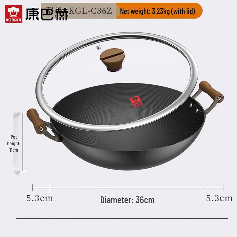 Kangbachen Old Blacksmith 36cm Cast Iron Wok