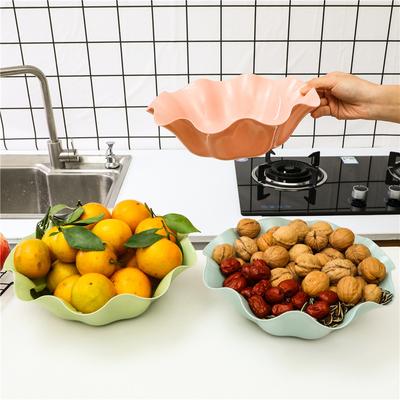 Fruit Tray Large Flounces Living Room Dry Fruit Tray Candy Salad Tray End Table Melon Seed Tray Snack Tray Fruit Bowl