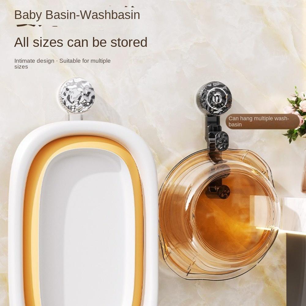

Traceless Washbasin Hook Plastic Hole-Free Basin Hook Washbasin Storage Rack Kitchen білий