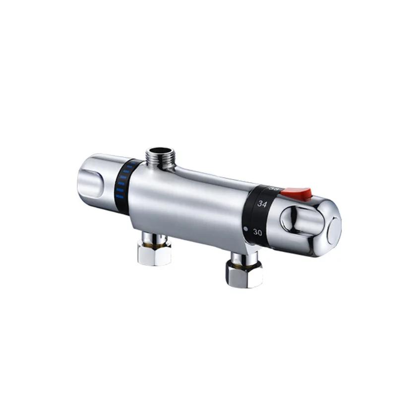 Zinc Alloy Chrome Thermostatic Shower Faucet Mixer Valve Dual Handle Bathroom Bathtub Shower Faucet Cold /Hot