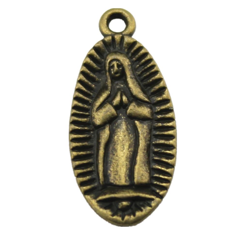 

Античный бронзовый цвет, 10 шт., бренд: WYISYWG Детские украшения с подвесками Девы Марии 23x11 мм