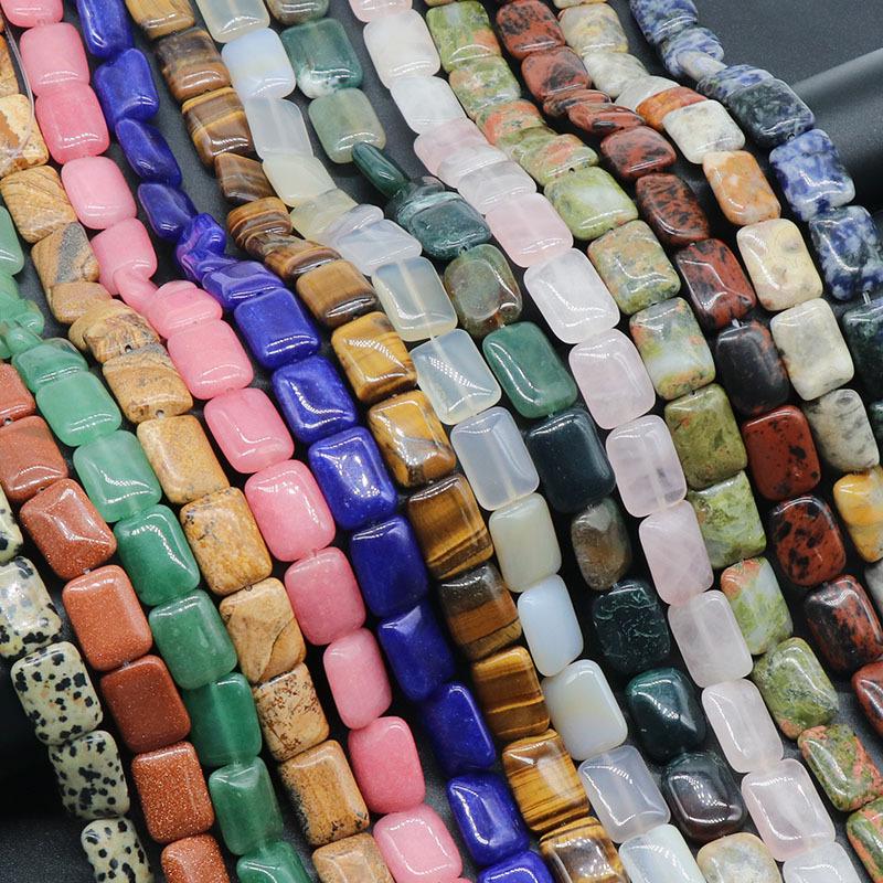 

Natural Crystal Agate 13x18mm Flat Rectangle Stone for DIY Jewelry Making