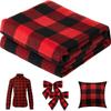 Christmas Decor Fat Fabric Bundles Buffalo Plaid Fat Quarters Square Charm Yarn-Dyed Checked Quilting for DIY Crafting Sewing