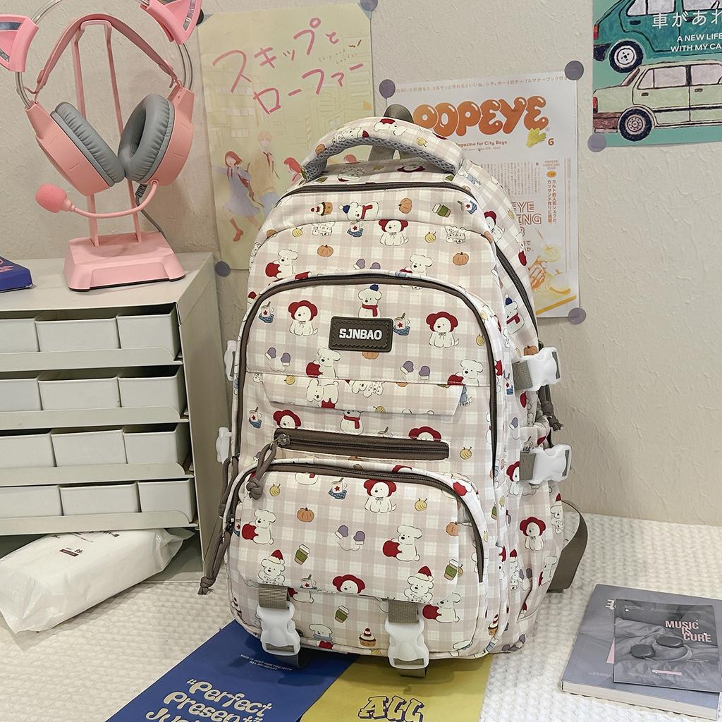 Schoolbag high-value backpack college student cute cartoon printed schoolbag junior high school student sweet large-capacity versatile backpack
