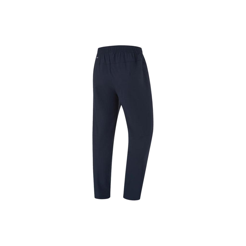 Li Ning Fitness Series Solid Color Straight Leg Ice Feel Moisture Wicking Knitted Sports Pants Men Bottoms Dark-Blue AKYU413-9
