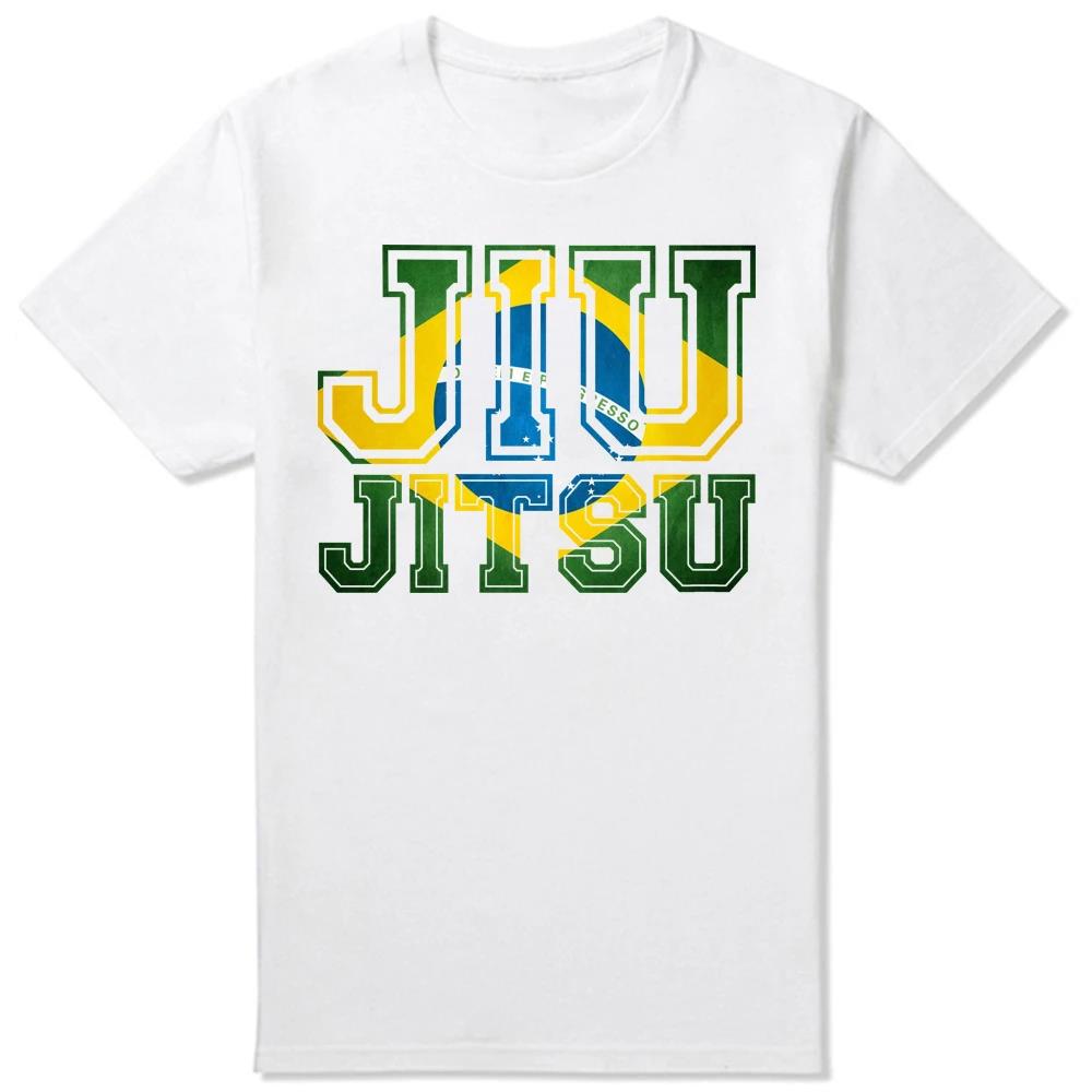 Unisex TShirts Brand Clothing Summer Cotton Unisex Tshirt Flag Bjj Tee Brazilian Jiu Jitsu Slim Fit Tee Shirt For Male Tee Euro Size