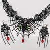 Steampunk Gothic Spitzen-Choker-Halskette Strass-Ohrringe Halloween-Kostüme Schmuck Damen für Hochzeit Cosplay-Party