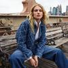 Calvin Klein Vintage Floral Jacquard Cotton Polo Denim Jacket Women Jackets 47D749G