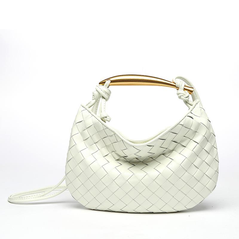 Trendiges geflochtenes Damen-Dutt-Oberteil Lammfell handgewebte handgewebte Textur Sardinen-Hardware-Tasche Schleife