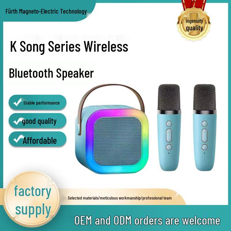 K12 Wireless Bluetooth Microphone Speaker Set - All-in-One Home Karaoke System for Kids and Dance Parties