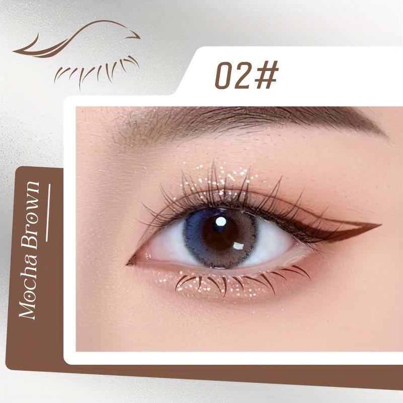 

Нижняя ресница Stamp Maquillage Professionnelle Eyelash Seal Eyeliner Pen Водостойкая и устойчивая к поту подводка для глаз 2 в 1 1PCS коричневый