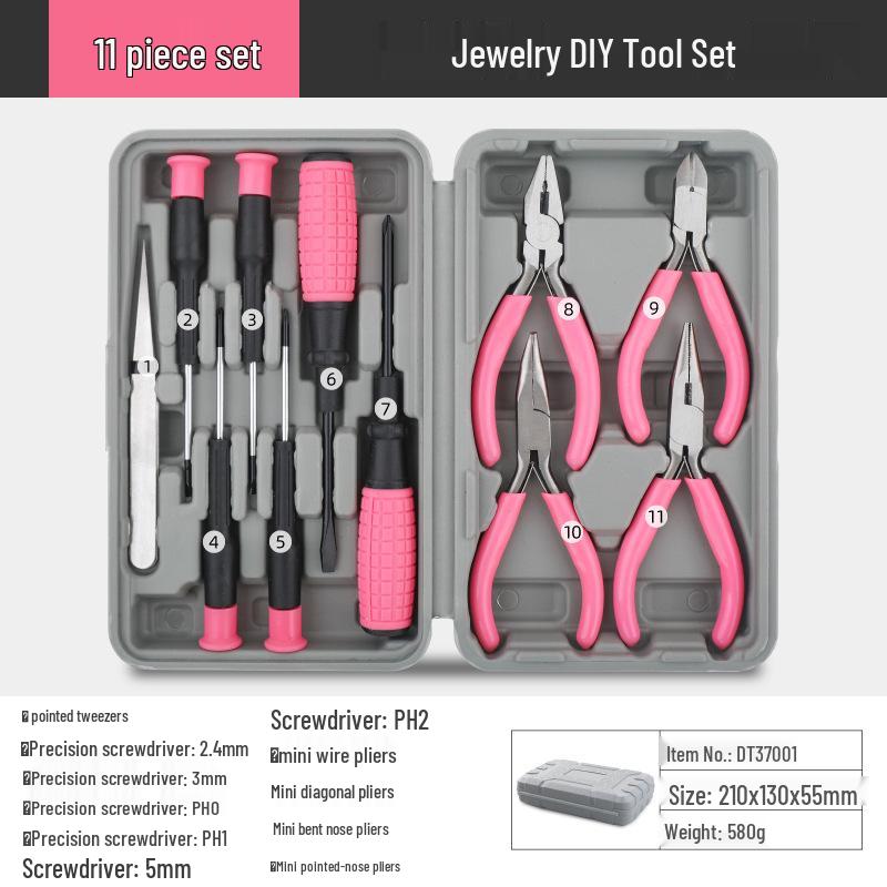 Toolbox Set: Screwdriver & Needle-Nose Pliers for DIY and Jewelry Making