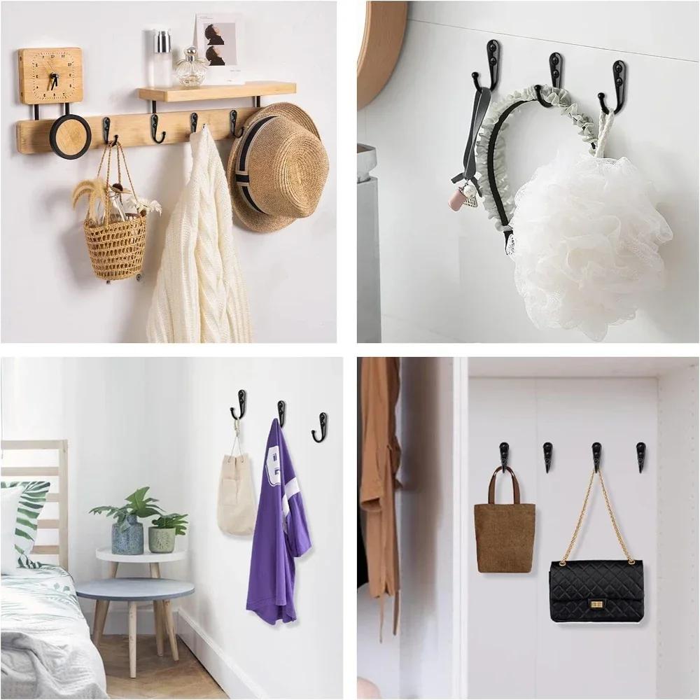 Heavy Duty Alloy Hooks with Screws Wall Mounted Hanging Hangers for Coat Towel Bags Cups Hook Home Storage Rack Holder Wholesale