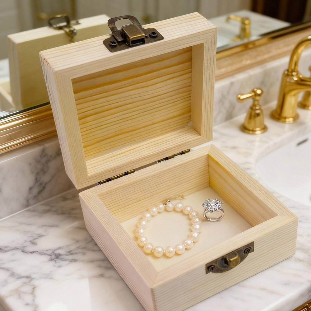 Plain Wooden Packing Box Small Size Gift Box Jewelry Storage Box  Jewelry and Small Item Storage