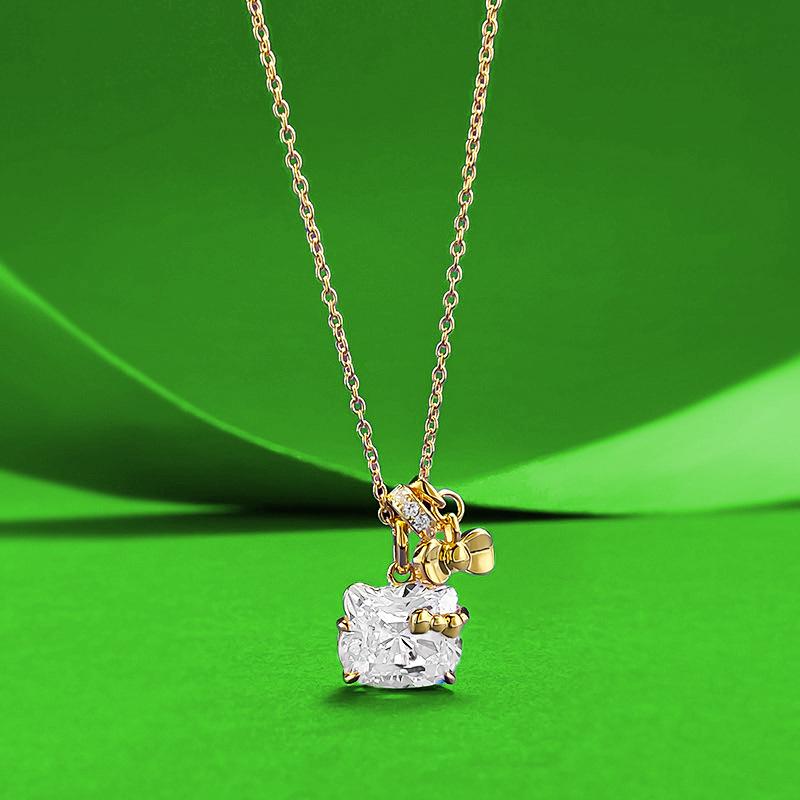 Hello Kitty Radiant Ice Flower Necklace in S925 Sterling Silver 925 Silver