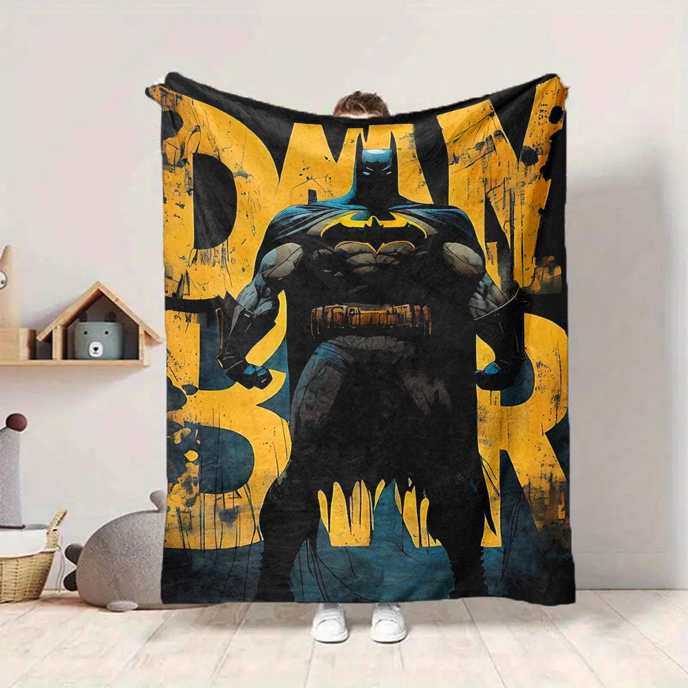 1pc Batman Night Flannel Throw Blanket - Lightweight Soft Warm All-Season Blanket for Sofa, Bed, Travel, Camping  L1029057