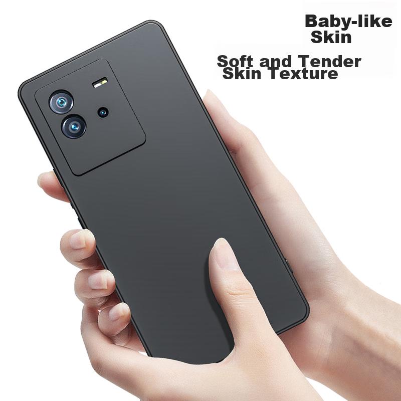HotFire Phone Case for IQOO Neo 6 And IQOO Neo 6 SE, Shockproof Silicone Cover with Upgraded Camera Protection, Full Coverage - Midnight Black
