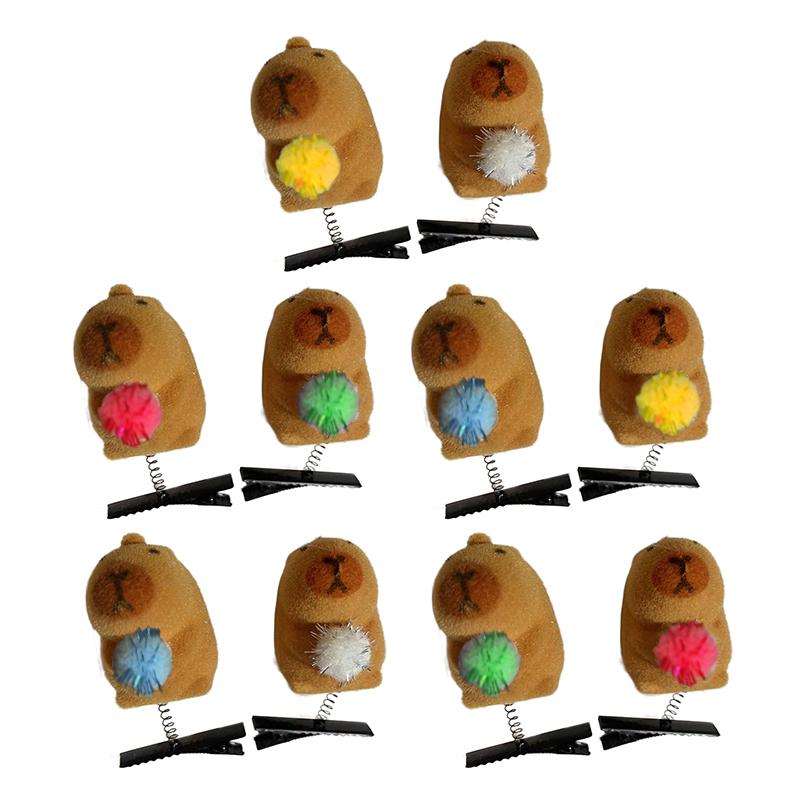 

10/20Pcs Kawaii Little 3D Capybara Spring Duckbill Clip Bangs Side Clips Hairpin Hair Accessories