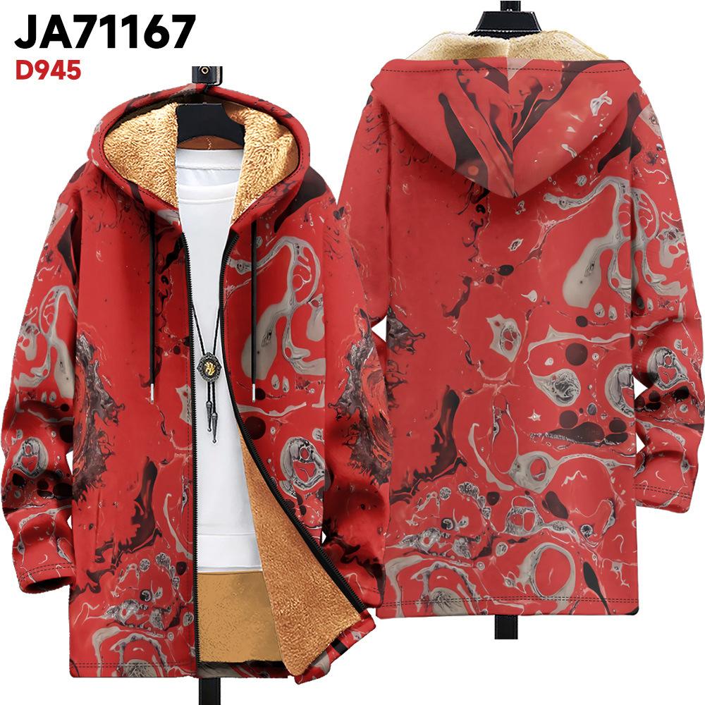 

Новая куртка многоцветные элементы узора B1 кардиган на молнии с капюшоном утолщенный зимний флис трендовая стеганая одежда 4XL