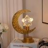 Ramadan Iron Art Moon LED Lights Eid Mubarak Decoration Ramadan Kareem Party Hanging Star Light Islamic Muslim Festival Supplies