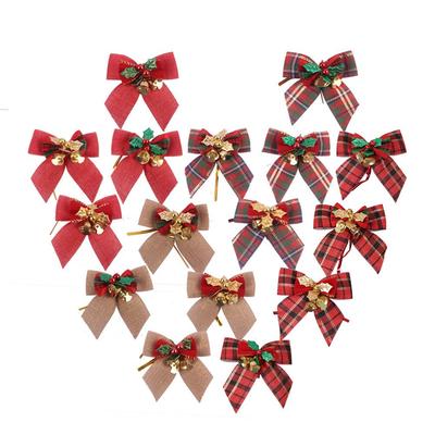 Mini Christmas Bow with Bells - Tree Ornament & Gift Box Decoration