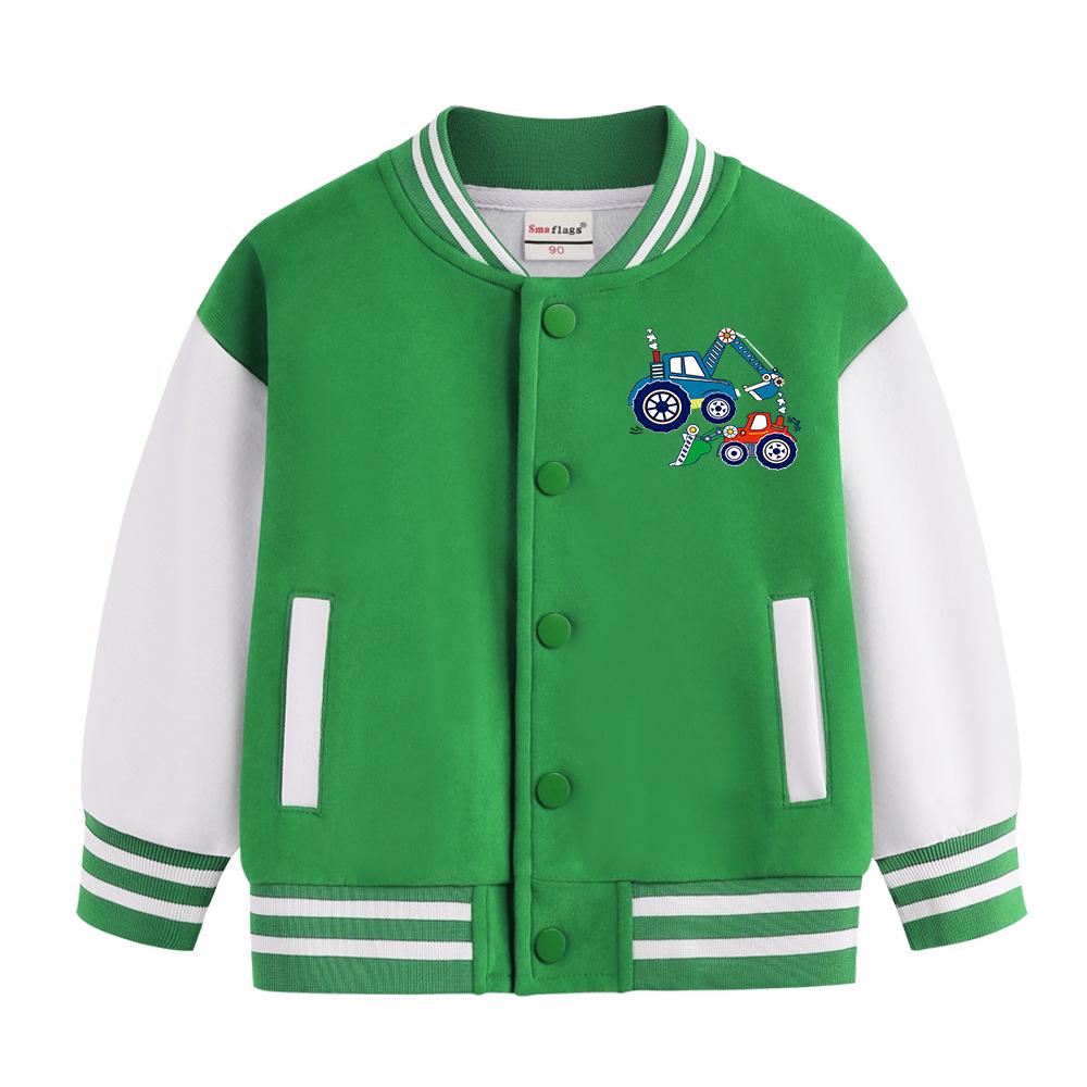 Boys' Versatile Spring/Autumn Jacket - Trendy Velvet Baseball Cardigan
