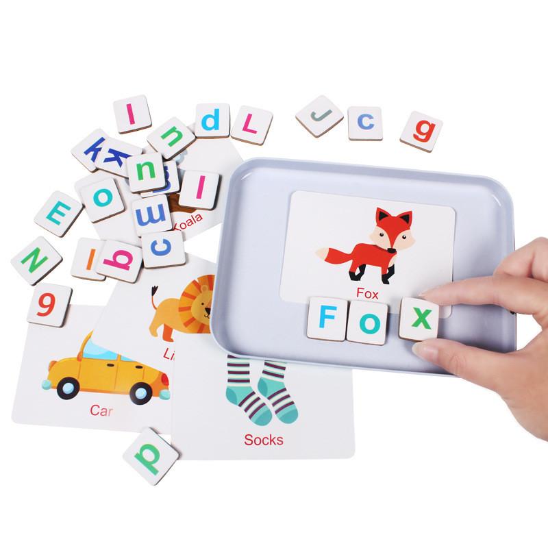 Letter Wooden Magnetic Match Game Children Educational Playset Gifts Festival