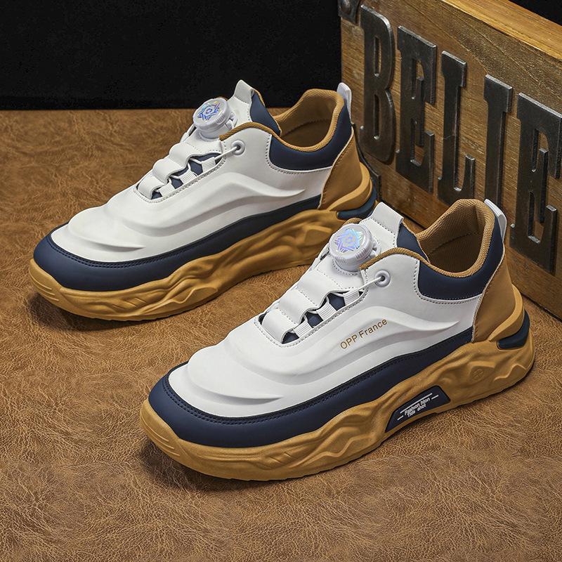 Sneakers men's new trendy fashion versatile rotating button casual shoes platform color matching dad shoes trendy shoes men