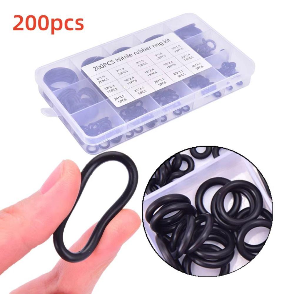 200Pcs With Box Washer Seals Nitrile Rubber Rubber Sealing Gaskets New O Ring