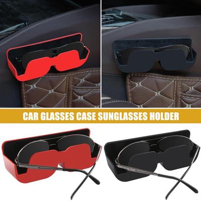 Car Glasses Case Sunglasses Storage Case Holder Self-Adhesive With Felt Padding Dashboard Glasses Storage Box Car Accessories